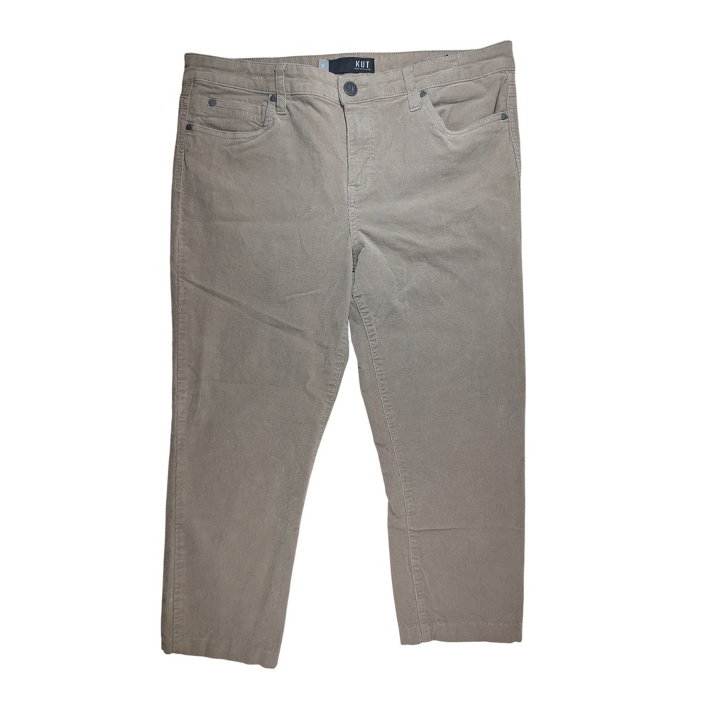 Kut from the Kloth Diana Skinny Pants Womens 14 Tan Corduroy Stretch Trousers